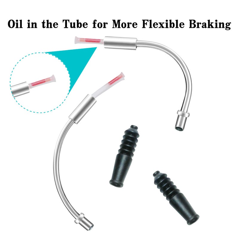 EACOZY Bike V Brake Noodle Cable Guide Pipe, Bicycle Brake Pipe with Rubber Boots for Mountain Bikes Bicycles - Image 3